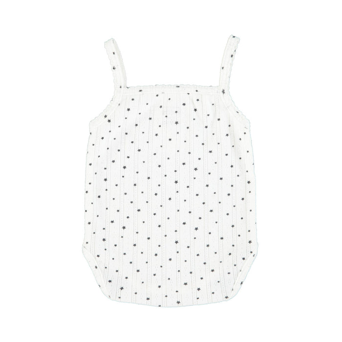 Newborn sleeveless body | ecru w/ little stars