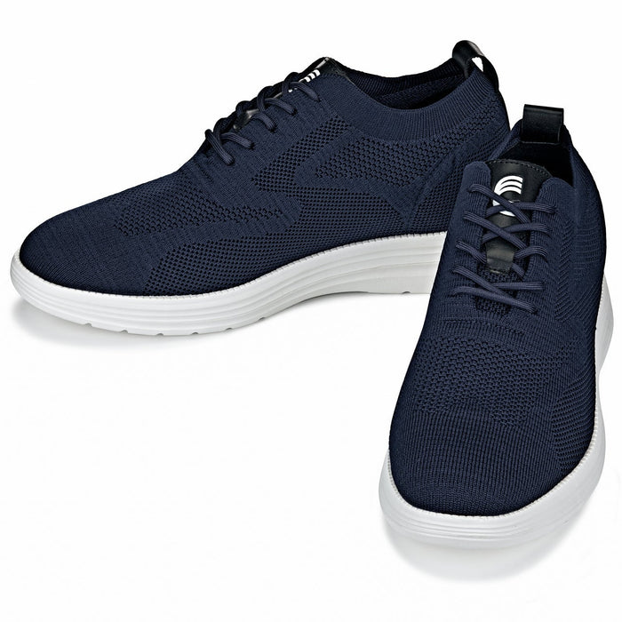 Night Blue Lace Up Casual Walker - 2.8 Inches Taller - SARTORO
