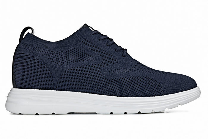 Night Blue Lace Up Casual Walker - 2.8 Inches Taller - SARTORO
