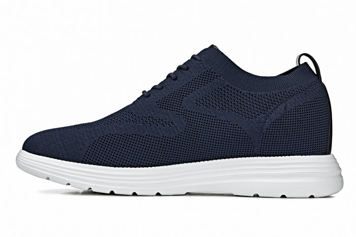 Night Blue Lace Up Casual Walker - 2.8 Inches Taller - SARTORO