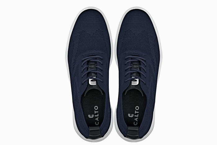 Night Blue Lace Up Casual Walker - 2.8 Inches Taller - SARTORO