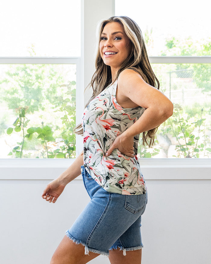 Noelle Tank Top - Flamingos FINAL SALE Michelle Mae