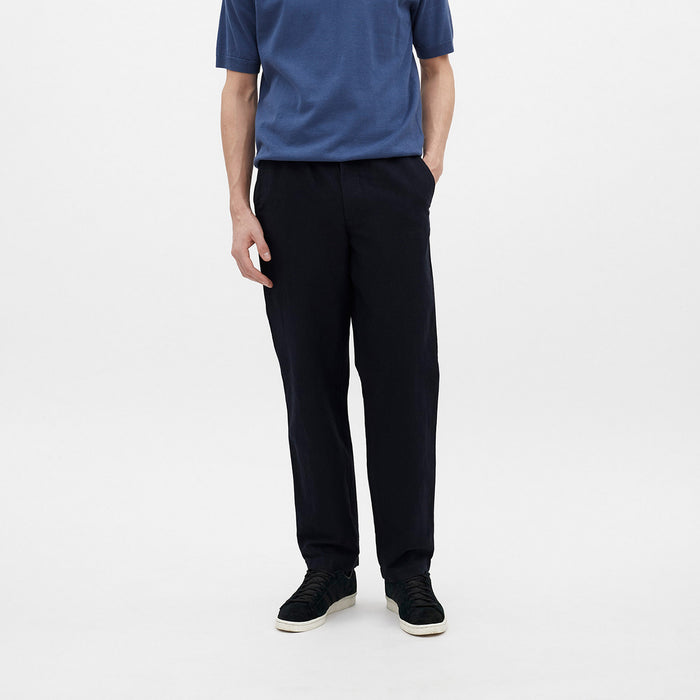 Norse Projects - Ezra Relaxed Cotton Linen Trouser in Navy - Nigel Clare