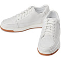Off-White & Gum Sole Elevated Micro-Perforated Leather Sneakers - 2.6 Inches Taller - SARTORO