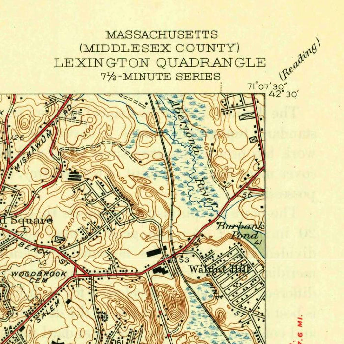 Old Map of Lexington, Massachusetts by USGS, 1946 – Concord, Bedford & Minuteman National Historical Park