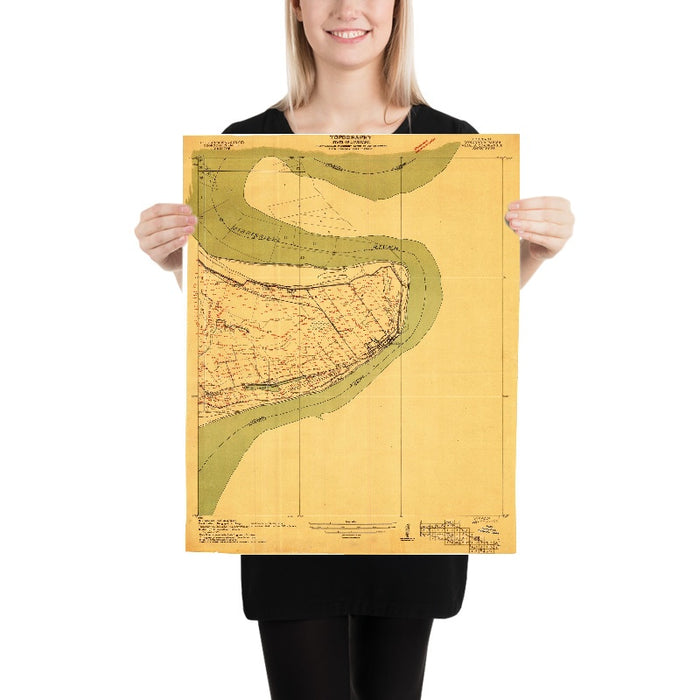 Old Map of Natchez, Mississippi by USGS, 1909 – Mississippi River & Vidalia, Louisiana