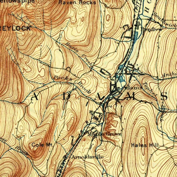 Old Map of Williamstown, Massachusetts by USGS, 1898 – North Adams, Mount Greylock & Hoosac River