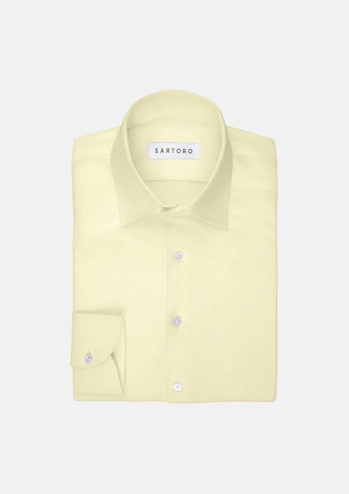 Olive Cream Linen Shirt - SARTORO