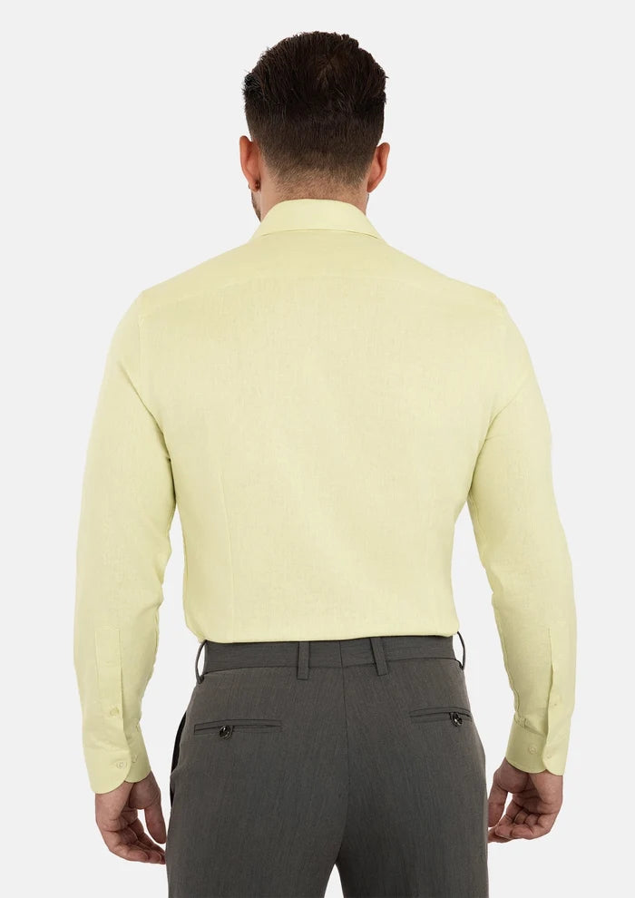 Olive Cream Linen Shirt - SARTORO
