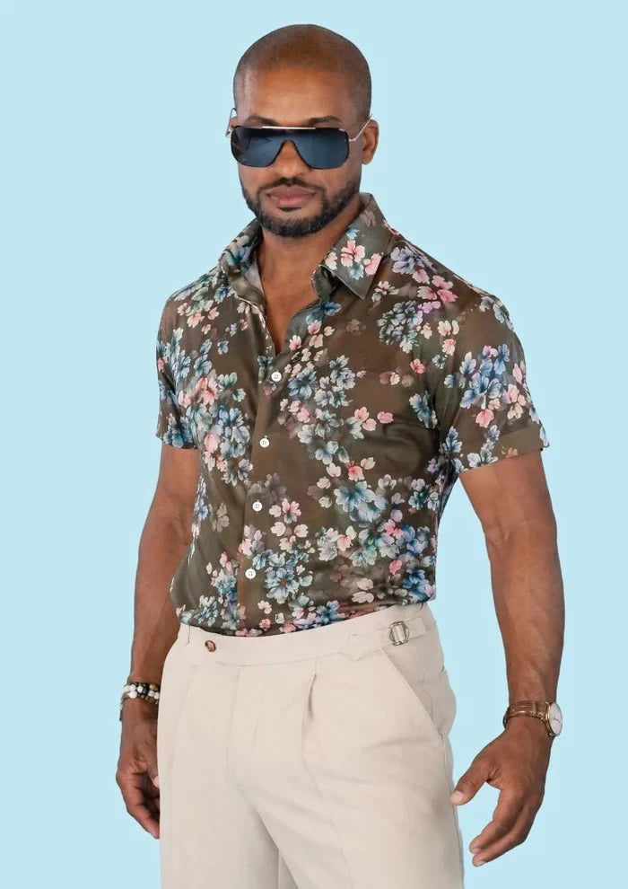 Olive Grove Silk Shirt - SARTORO