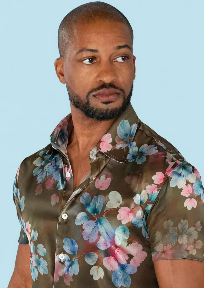 Olive Grove Silk Shirt - SARTORO