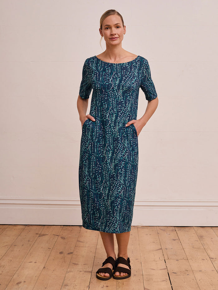 Organic Cotton Blend Button Back Dress