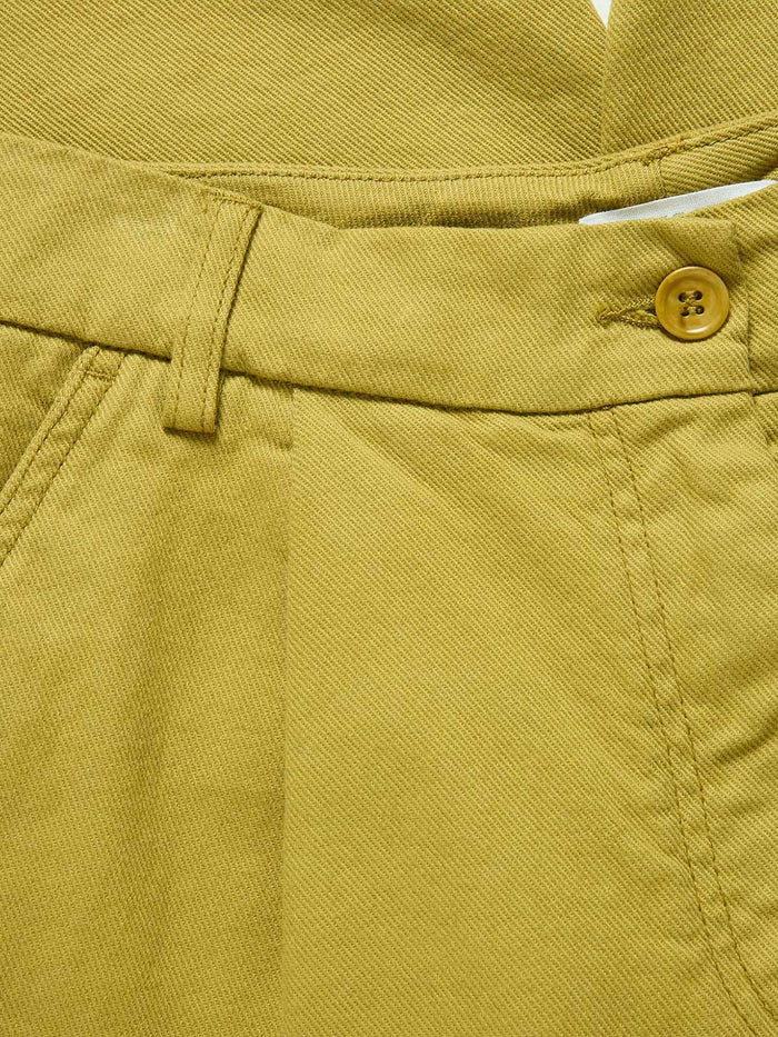 Organic Cotton Blend Tapered Pleat Front Trousers