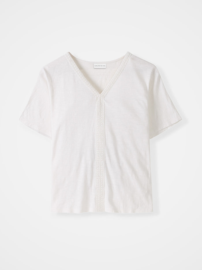Organic Cotton V Neck Trim Top