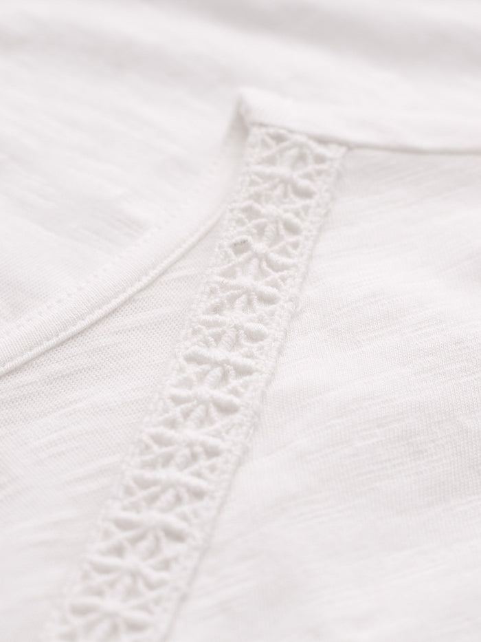 Organic Cotton V Neck Trim Top