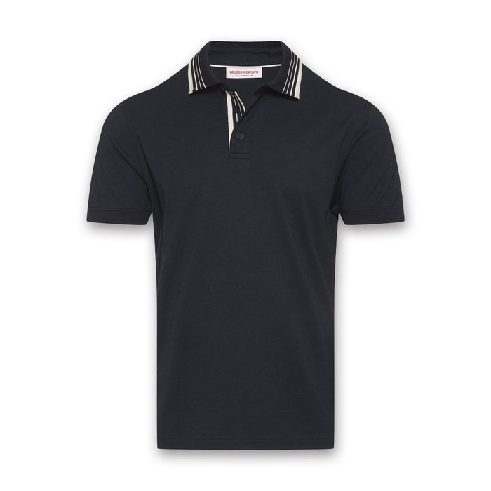 Orlebar Brown - Dominic Stripe Polo in Night Iris - Nigel Clare
