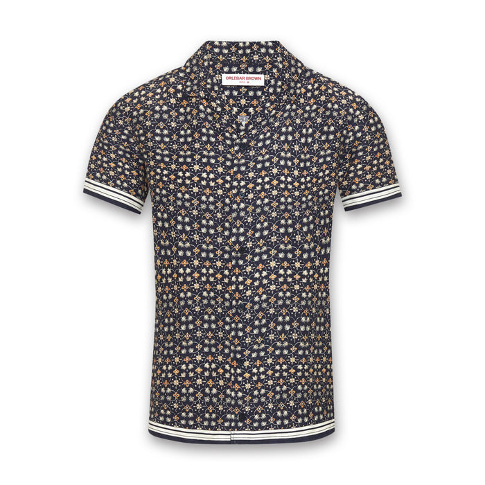 Orlebar Brown - Hibbert Fiore SS Shirt in Night Iris - Nigel Clare