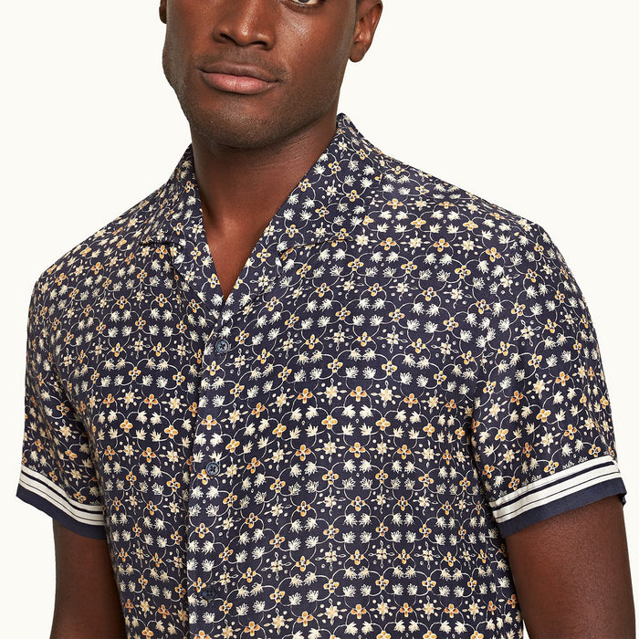 Orlebar Brown - Hibbert Fiore SS Shirt in Night Iris - Nigel Clare