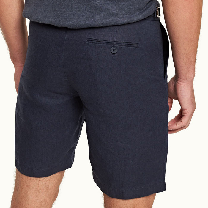 Orlebar Brown - Norwich Linen Tailored Shorts in Navy - Nigel Clare