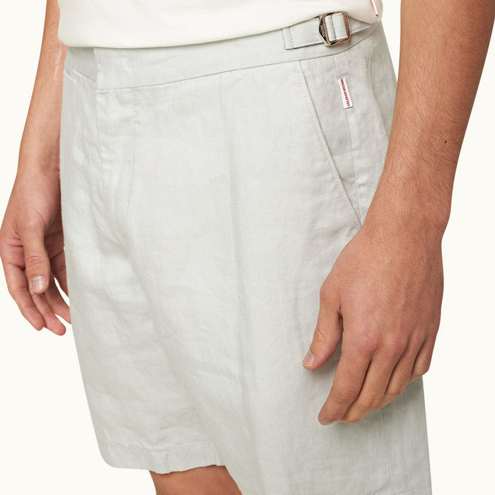 Orlebar Brown - Norwich Linen Tailored Shorts in White Jade - Nigel Clare