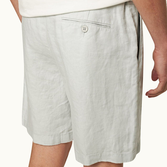 Orlebar Brown - Norwich Linen Tailored Shorts in White Jade - Nigel Clare