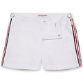 Orlebar Brown - Setter Tape Stripe Swim Shorts in White - Nigel Clare