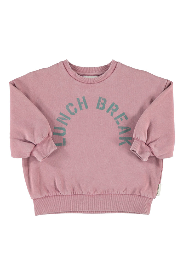 Oversized Sweatshirt Pink with "lunch Break" Print