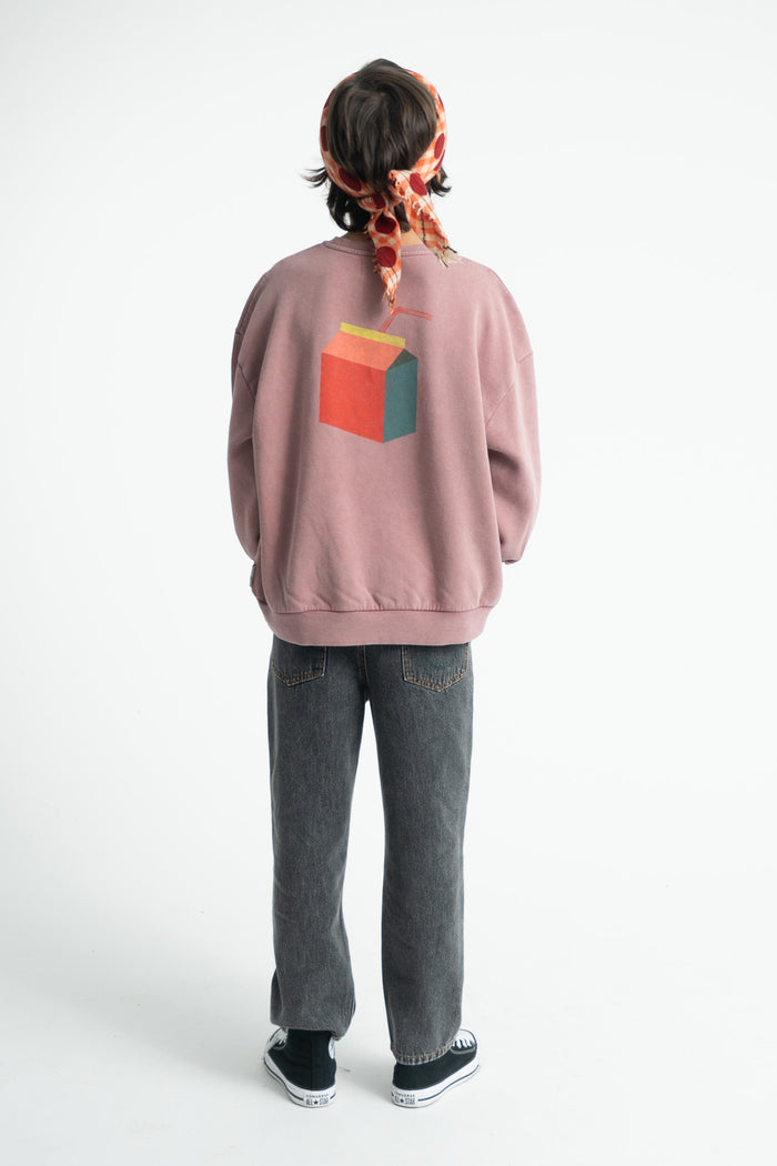 Oversized Sweatshirt Pink with "lunch Break" Print