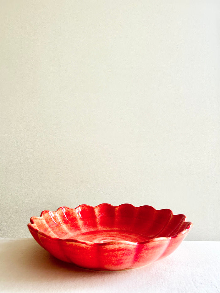 Oyster Oval  Serving Bowl 12" - Tangerine