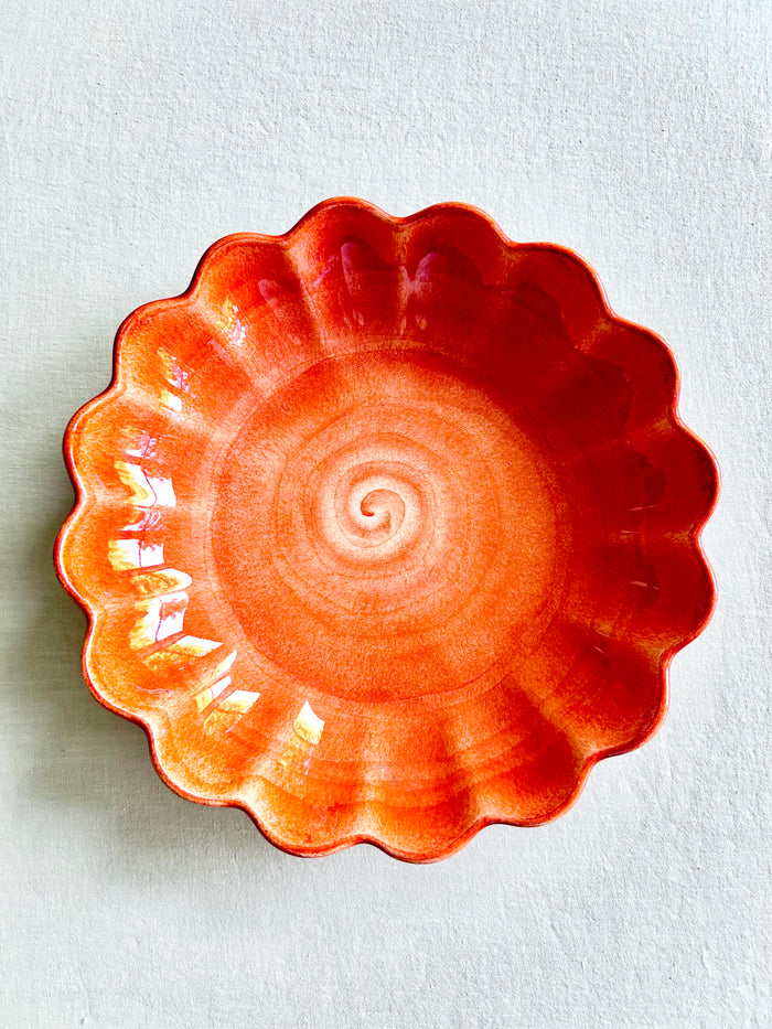 Oyster Oval  Serving Bowl 12" - Tangerine
