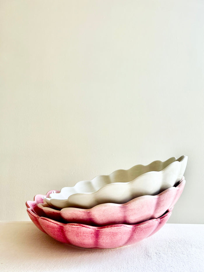 Oyster Oval  Serving Bowl 12" - Tangerine