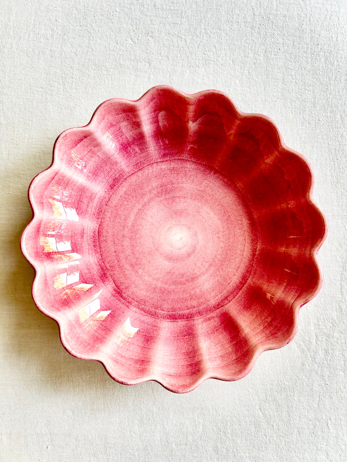 Oyster Oval  Serving Bowl 12" -Raspberry