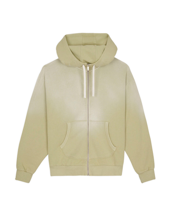 Padded Elbow Zip-Up Hoodie - Sand