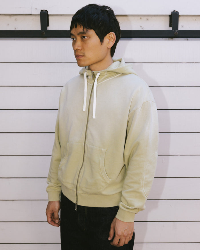 Padded Elbow Zip-Up Hoodie - Sand