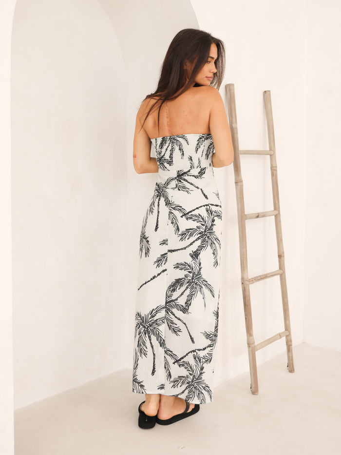 Payton Palm Print Dress - Palm Print