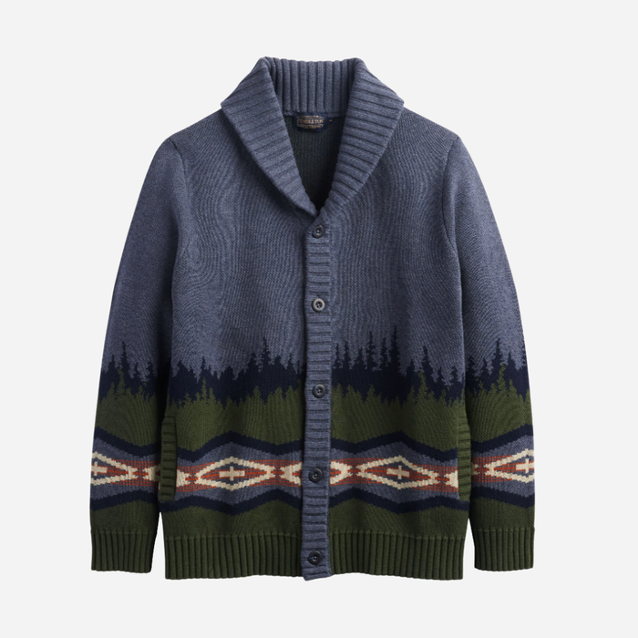 Pendleton Mountain Cotton Cardigan - Blue