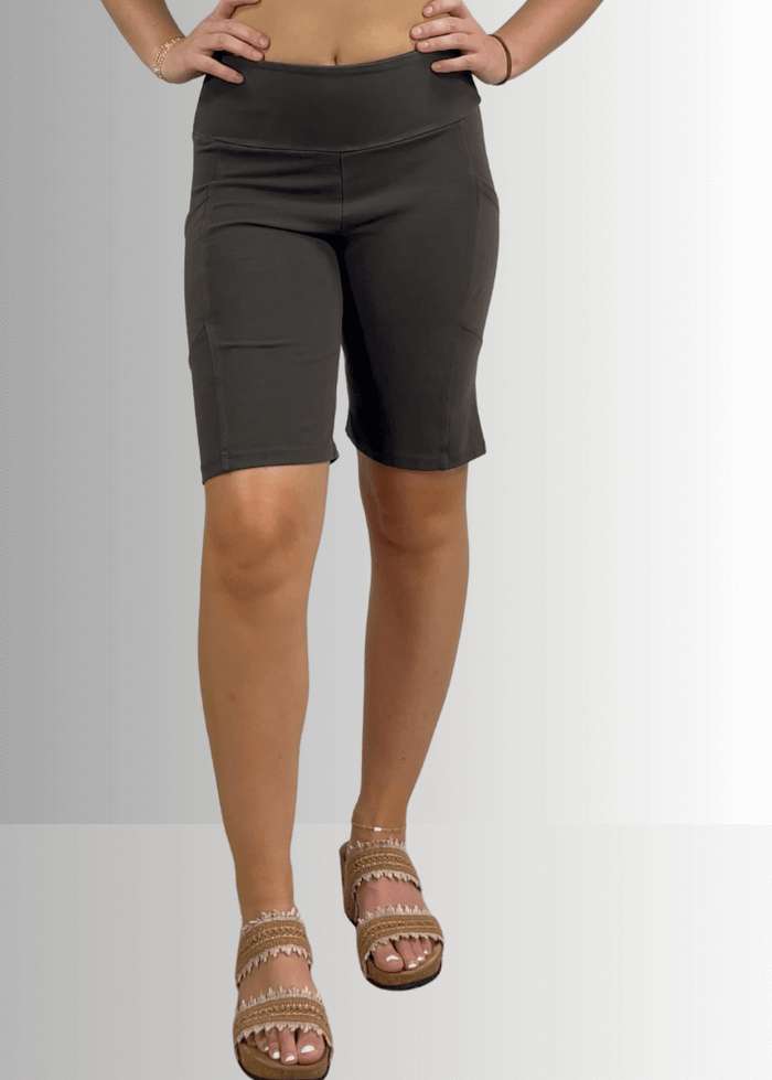Perfect Fit Hybrid Cotton Shorts in Dark Moss Green - RFE Marketing Ventures
