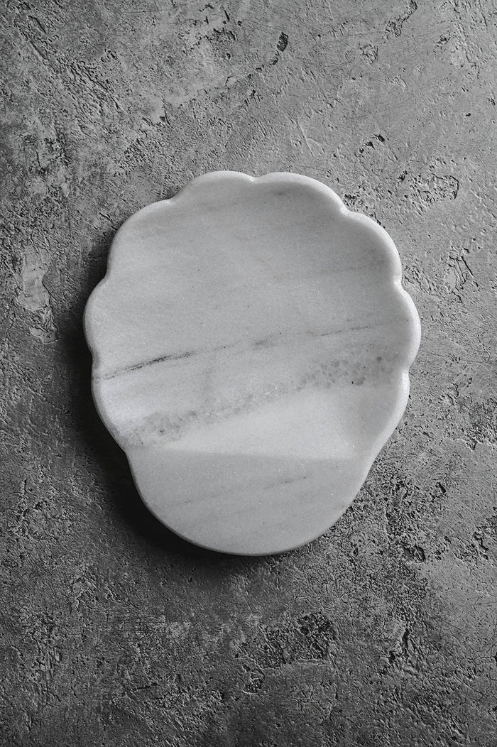 Petal Marble Spoon Rest - White