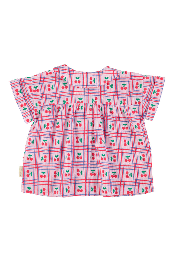Peter pan collar shirt | lilac w/ cherries allover