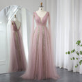 Pink Evening Dress with Cape Sleeves Elegant Sage Green Wedding Party Gowns SS010