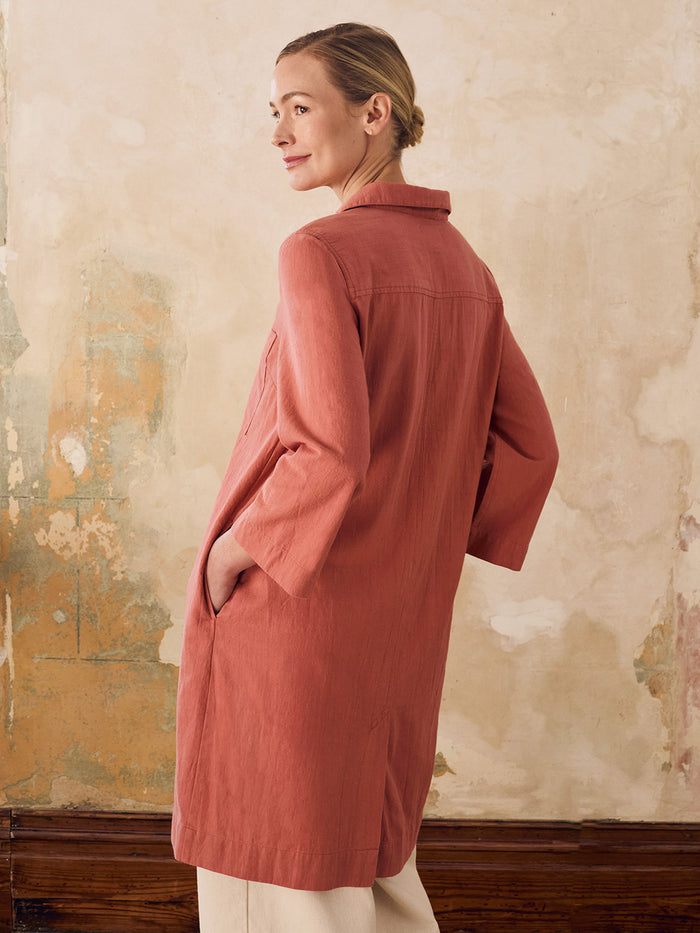 Placket Detail Knee Length Dress