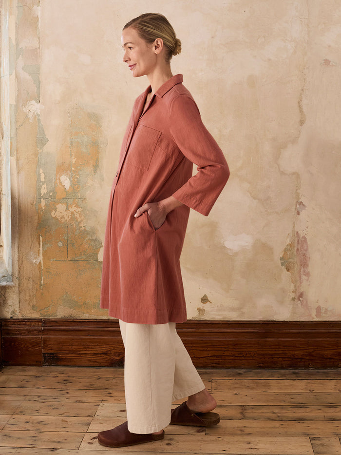 Placket Detail Knee Length Dress