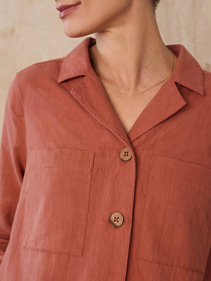 Placket Detail Knee Length Dress