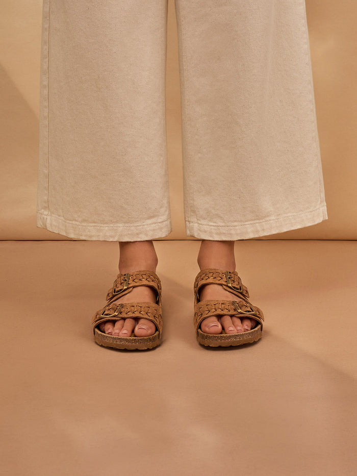 Plait Detail Slide Sandals