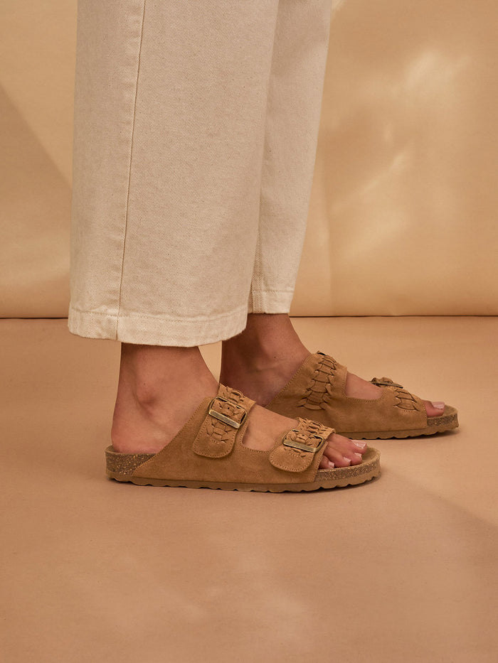 Plait Detail Slide Sandals