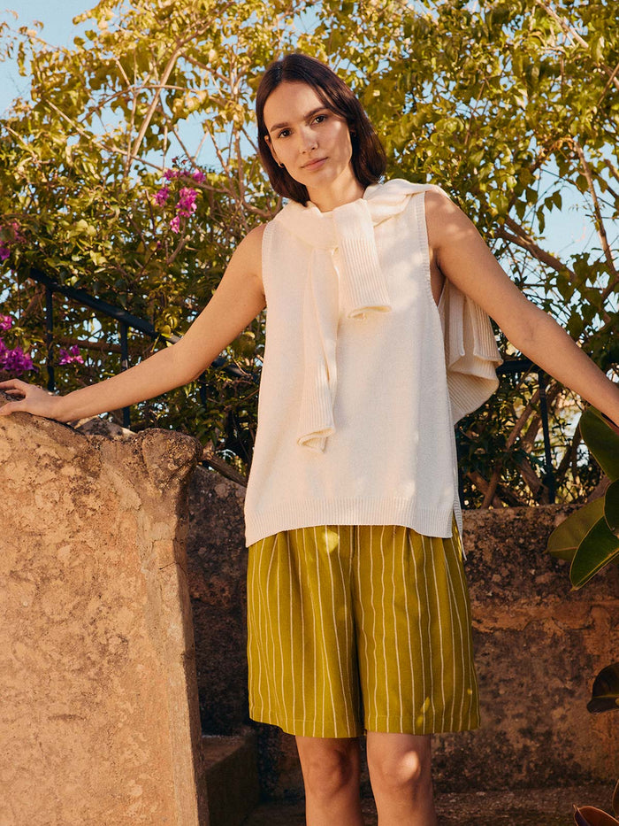 Pleat Front City Shorts