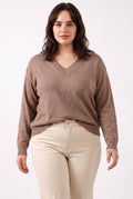 PLUS LAYER LOOK RIB  SWEATER