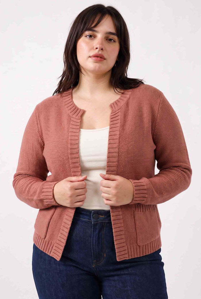 PLUS MARSALA CARDIGAN