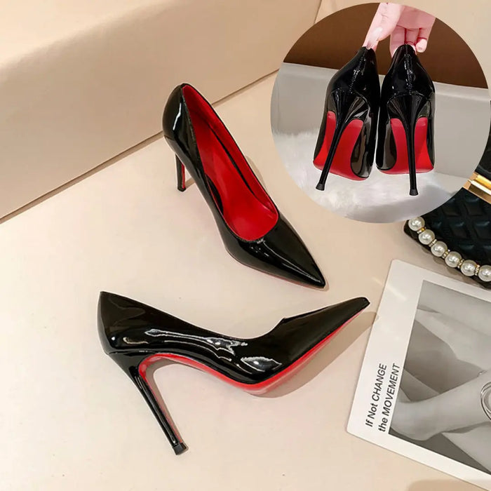 Pointed Toe Red Bottom Heels - Fashionnsio