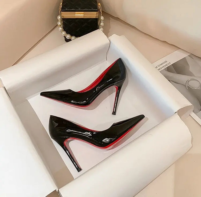 Pointed Toe Red Bottom Heels - Fashionnsio